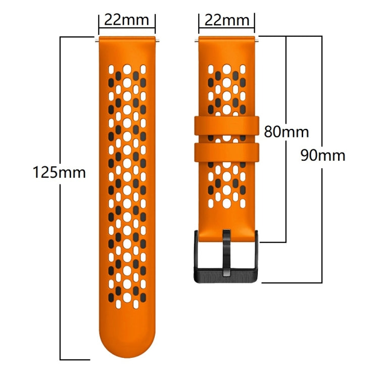 22mm Two-Color Breathable Silicone Watch Band, For Amazfit 2 Stratos