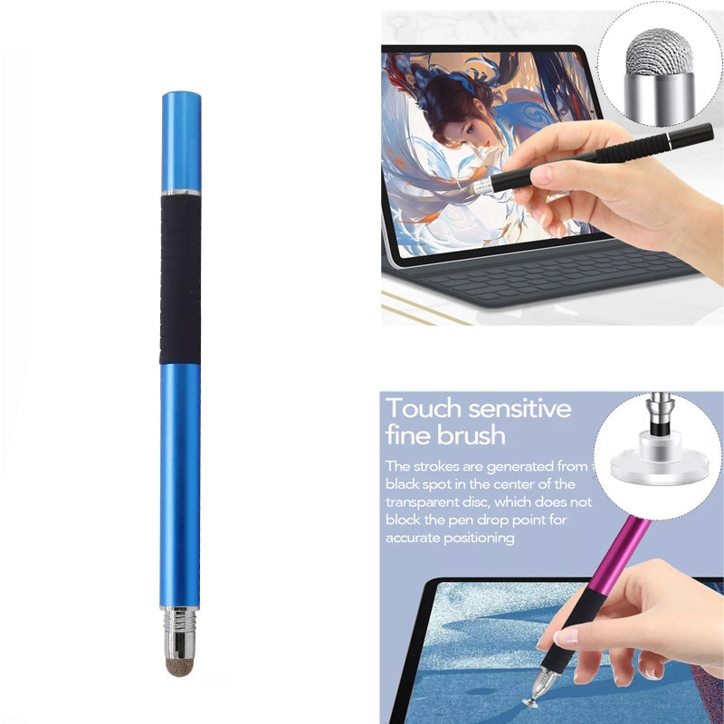 AT-31 Conductive Cloth Head + Precision Sucker Capacitive Pen Head 2-in-1 Handwriting Stylus(Navy Blue)