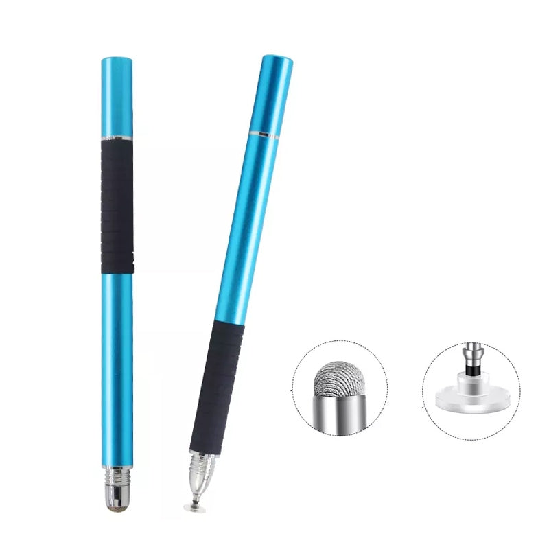 AT-31 Conductive Cloth Head + Precision Sucker Capacitive Pen Head 2-in-1 Handwriting Stylus(Light Blue)