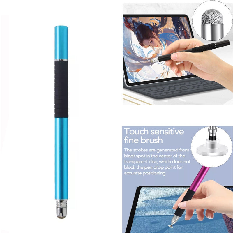 AT-31 Conductive Cloth Head + Precision Sucker Capacitive Pen Head 2-in-1 Handwriting Stylus(Light Blue)