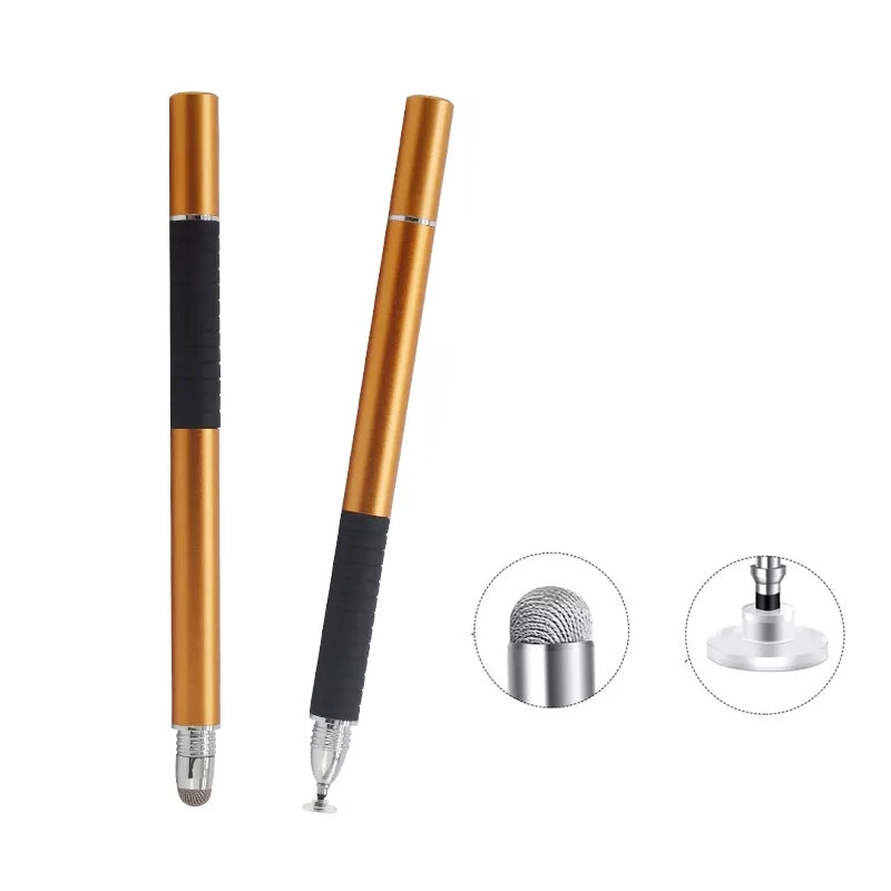 AT-31 Conductive Cloth Head + Precision Sucker Capacitive Pen Head 2-in-1 Handwriting Stylus(Golden)