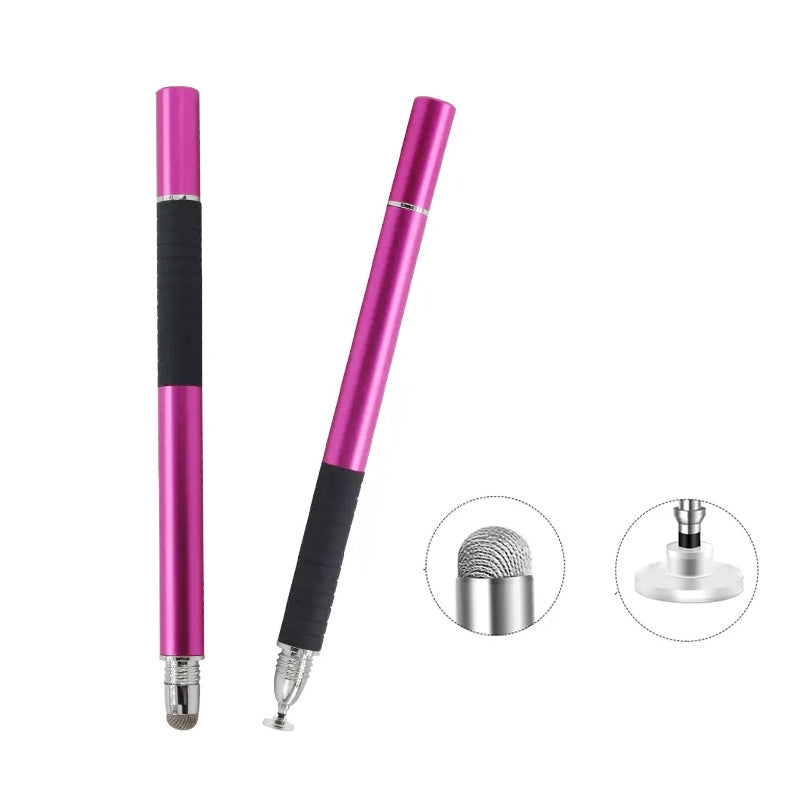 AT-31 Conductive Cloth Head + Precision Sucker Capacitive Pen Head 2-in-1 Handwriting Stylus(Rose Red)