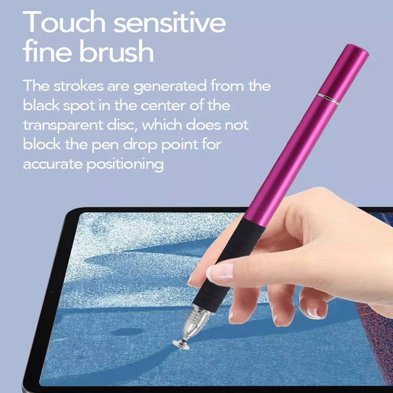 AT-31 Conductive Cloth Head + Precision Sucker Capacitive Pen Head 2-in-1 Handwriting Stylus(Rose Red)