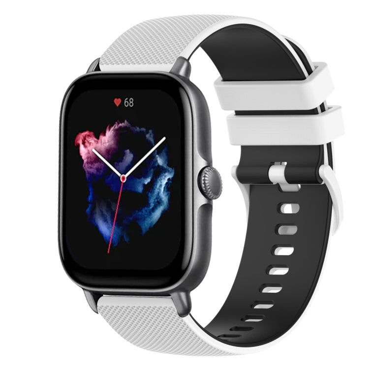 20mm Checkered Two-Color Silicone Watch Band, For Amazfit GTS 3, For Amazfit GTS 2E
