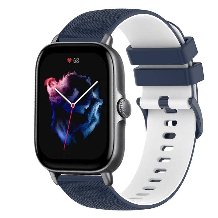 20mm Checkered Two-Color Silicone Watch Band, For Amazfit GTS 3, For Amazfit GTS 2E