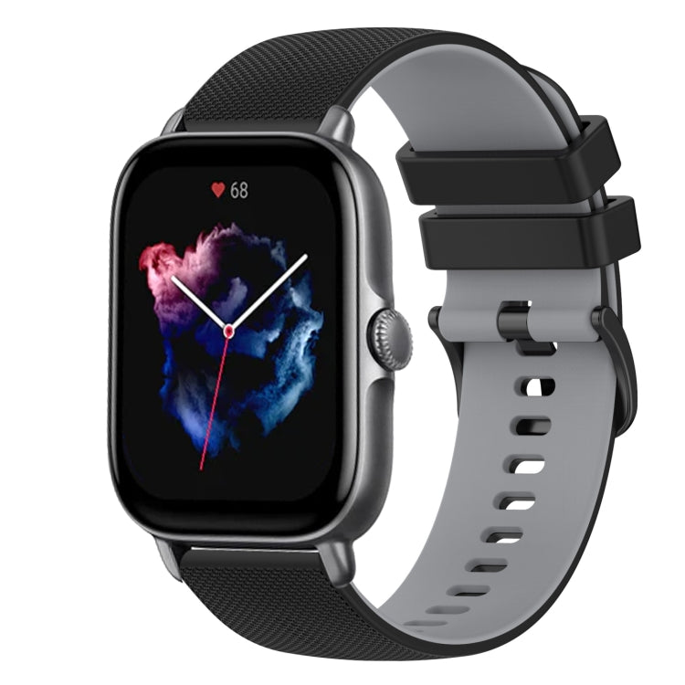 20mm Checkered Two-Color Silicone Watch Band, For Amazfit GTS 3, For Amazfit GTS 2E