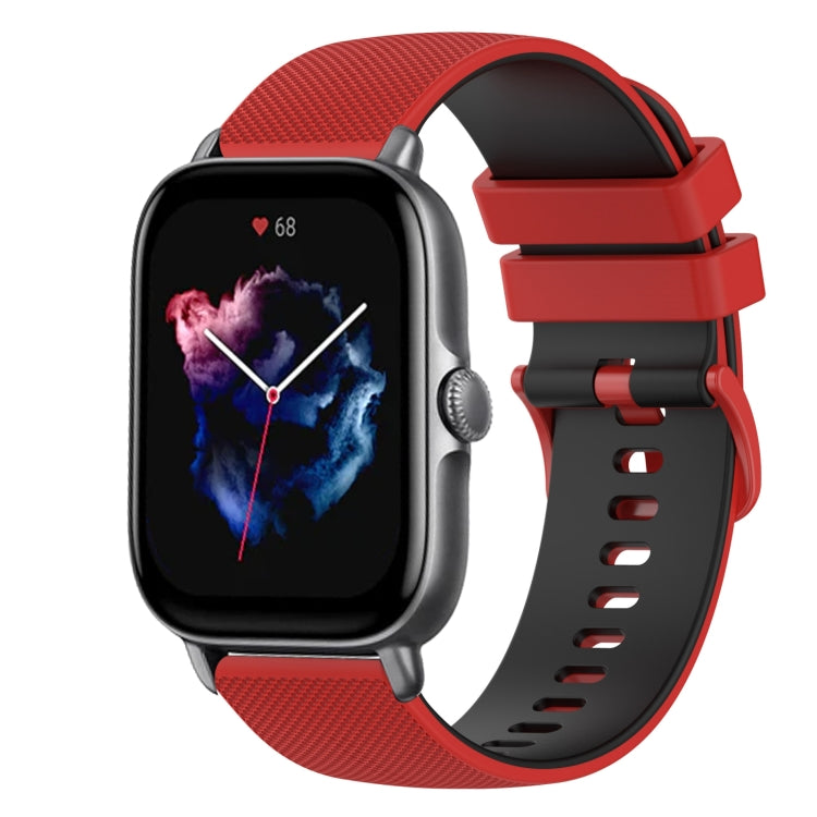 20mm Checkered Two-Color Silicone Watch Band, For Amazfit GTS 3, For Amazfit GTS 2E