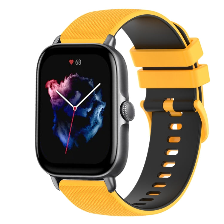 20mm Checkered Two-Color Silicone Watch Band, For Amazfit GTS 3, For Amazfit GTS 2E