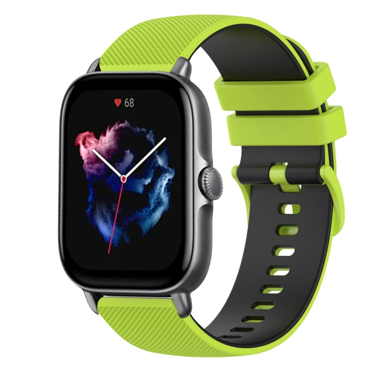 20mm Checkered Two-Color Silicone Watch Band, For Amazfit GTS 3, For Amazfit GTS 2E