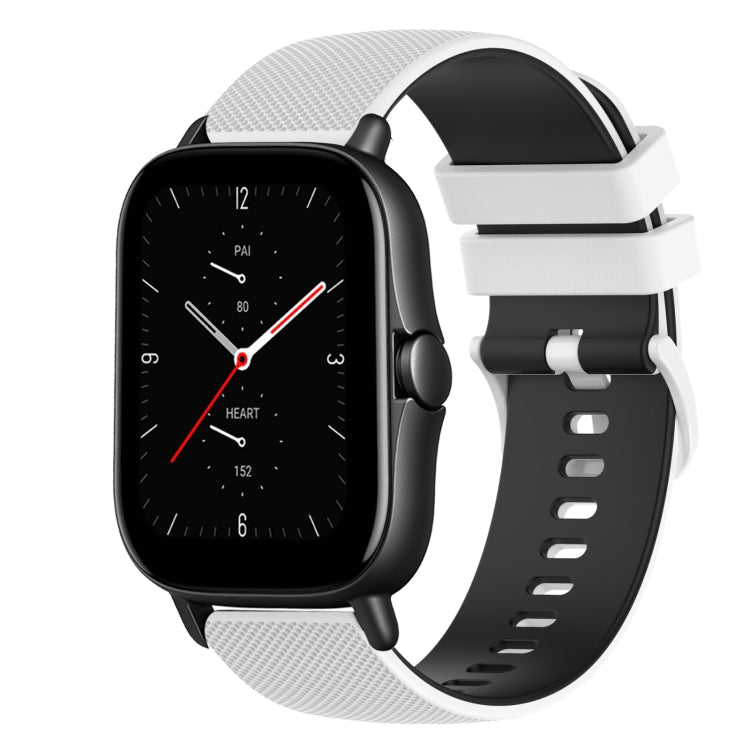 20mm Checkered Two-Color Silicone Watch Band, For Amazfit GTS 3, For Amazfit GTS 2E