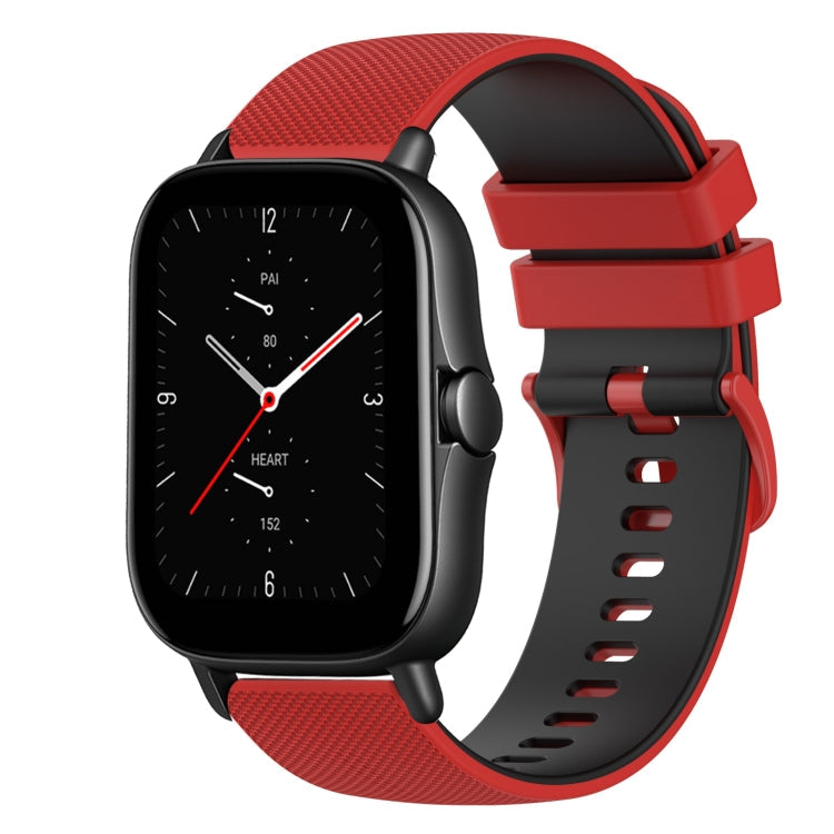 20mm Checkered Two-Color Silicone Watch Band, For Amazfit GTS 3, For Amazfit GTS 2E