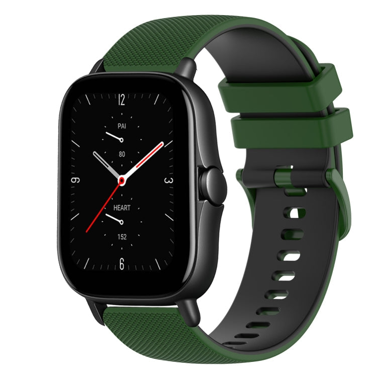20mm Checkered Two-Color Silicone Watch Band, For Amazfit GTS 3, For Amazfit GTS 2E
