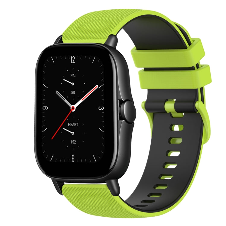 20mm Checkered Two-Color Silicone Watch Band, For Amazfit GTS 3, For Amazfit GTS 2E