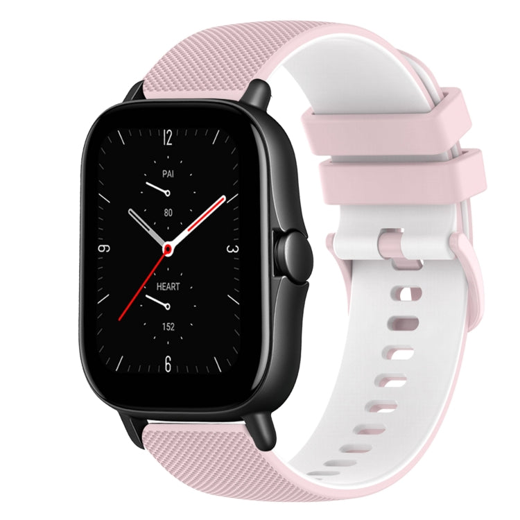 20mm Checkered Two-Color Silicone Watch Band, For Amazfit GTS 3, For Amazfit GTS 2E