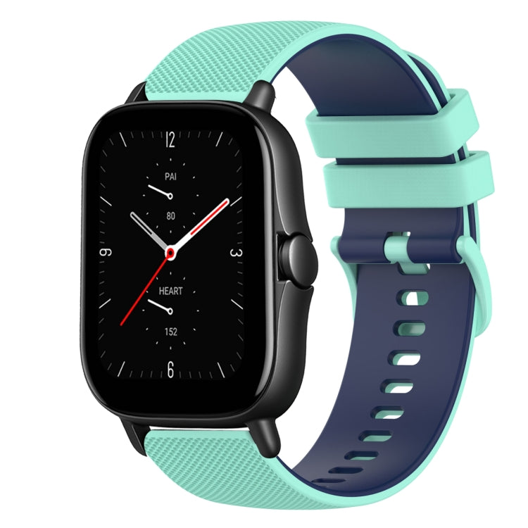 20mm Checkered Two-Color Silicone Watch Band, For Amazfit GTS 3, For Amazfit GTS 2E