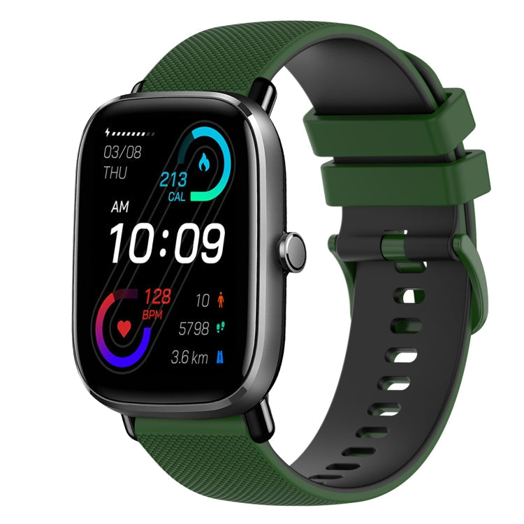 20mm Checkered Two-Color Silicone Watch Band, For Amazfit GTS 2 Mini, For Amazfit GTS 2