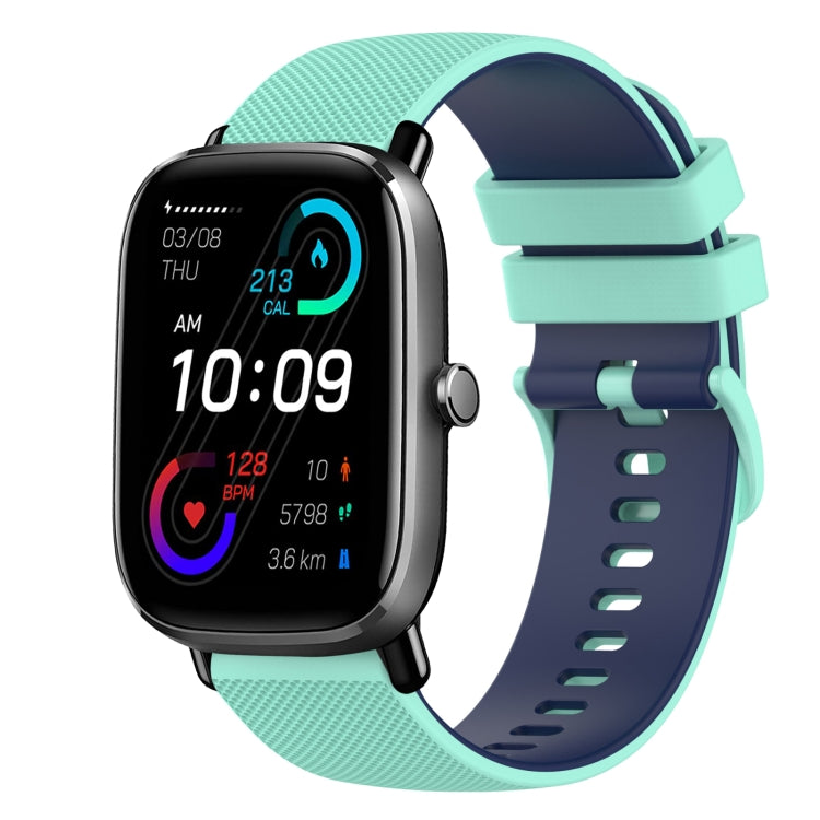 20mm Checkered Two-Color Silicone Watch Band, For Amazfit GTS 2 Mini, For Amazfit GTS 2