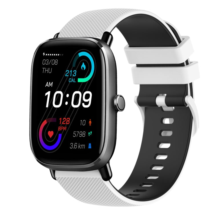 20mm Checkered Two-Color Silicone Watch Band, For Amazfit GTS 2 Mini, For Amazfit GTS 2