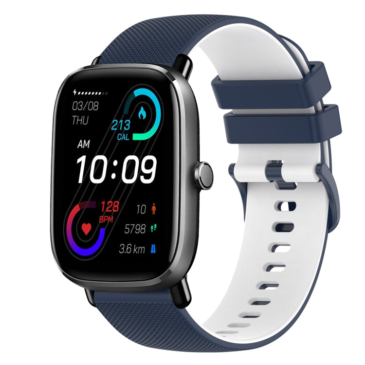 20mm Checkered Two-Color Silicone Watch Band, For Amazfit GTS 2 Mini, For Amazfit GTS 2