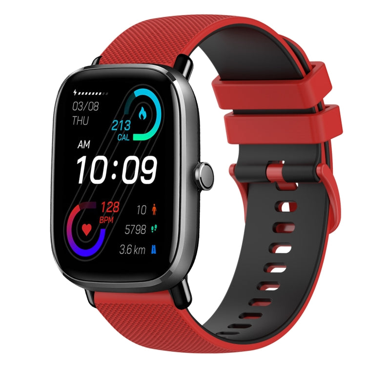 20mm Checkered Two-Color Silicone Watch Band, For Amazfit GTS 2 Mini, For Amazfit GTS 2