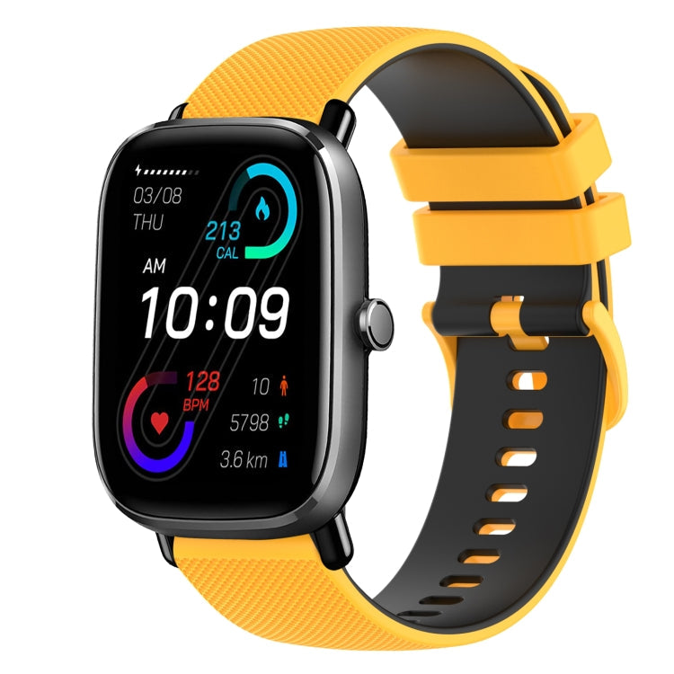 20mm Checkered Two-Color Silicone Watch Band, For Amazfit GTS 2 Mini, For Amazfit GTS 2