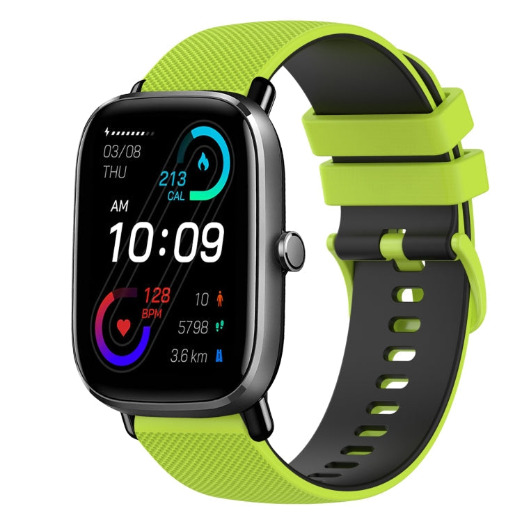 20mm Checkered Two-Color Silicone Watch Band, For Amazfit GTS 2 Mini, For Amazfit GTS 2