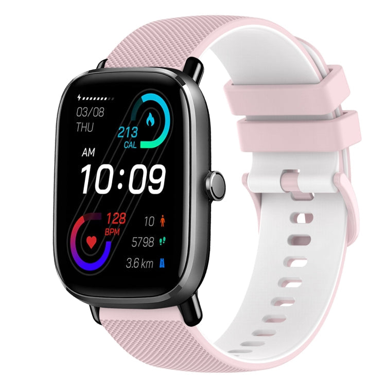 20mm Checkered Two-Color Silicone Watch Band, For Amazfit GTS 2 Mini, For Amazfit GTS 2