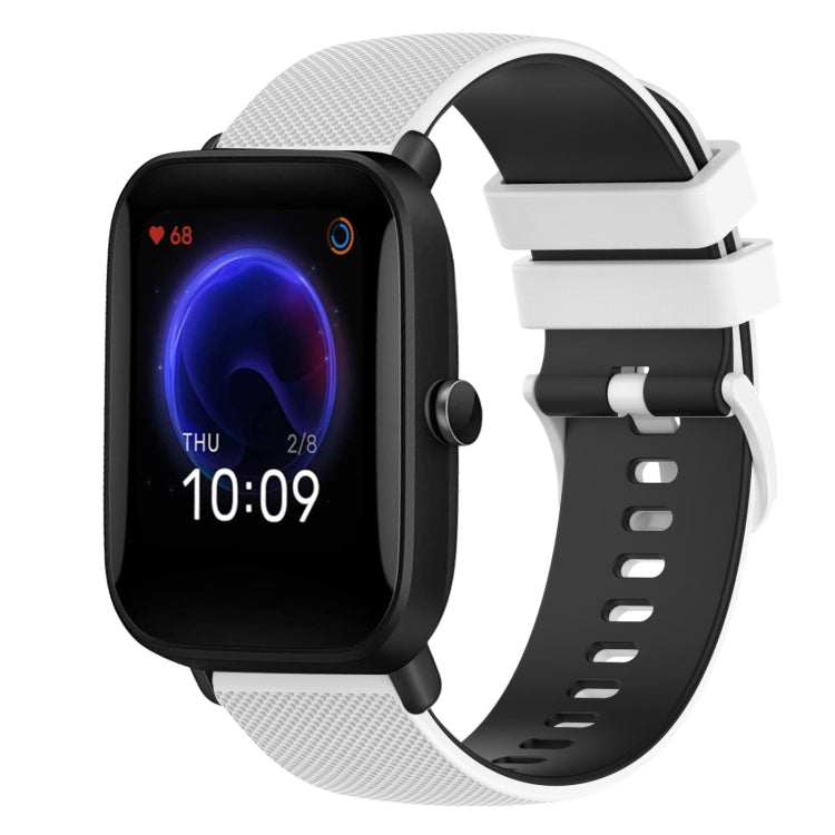 20mm Checkered Two-Color Silicone Watch Band, For Amazfit Pop Pro, For Amazfit Pop