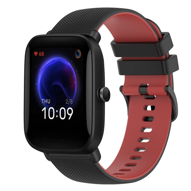 20mm Checkered Two-Color Silicone Watch Band, For Amazfit Pop Pro, For Amazfit Pop