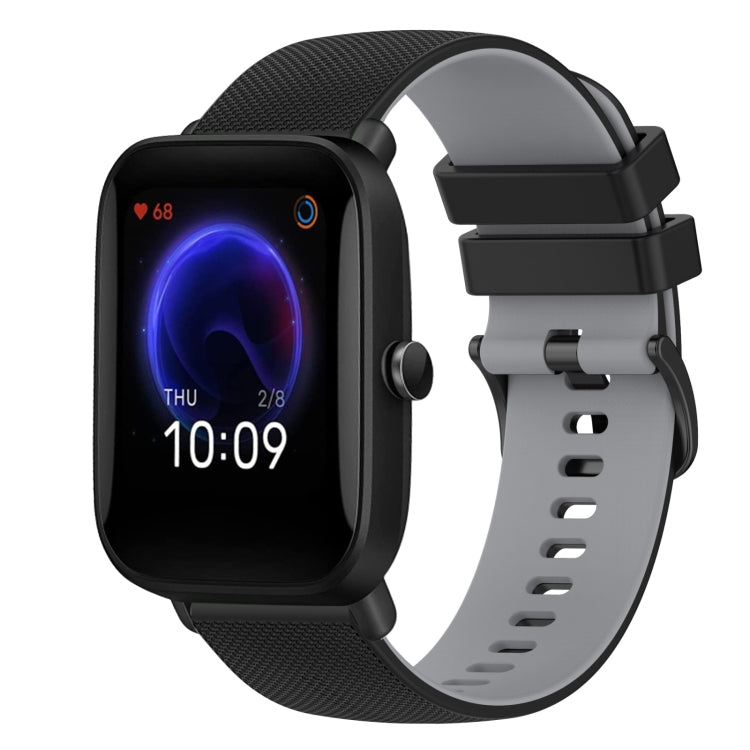 20mm Checkered Two-Color Silicone Watch Band, For Amazfit Pop Pro, For Amazfit Pop