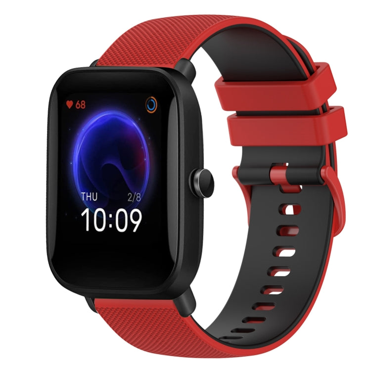 20mm Checkered Two-Color Silicone Watch Band, For Amazfit Pop Pro, For Amazfit Pop