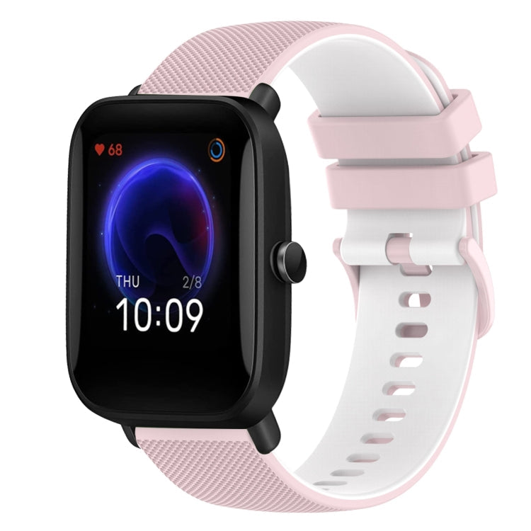20mm Checkered Two-Color Silicone Watch Band, For Amazfit Pop Pro, For Amazfit Pop