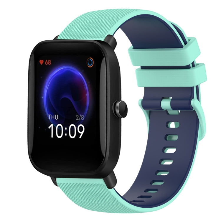 20mm Checkered Two-Color Silicone Watch Band, For Amazfit Pop Pro, For Amazfit Pop