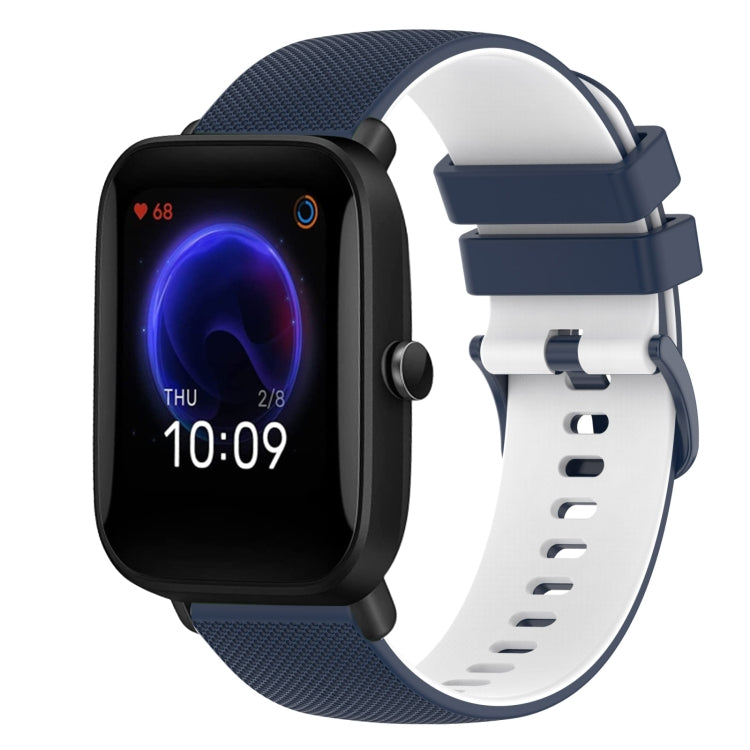 20mm Checkered Two-Color Silicone Watch Band, For Amazfit Pop Pro, For Amazfit Pop