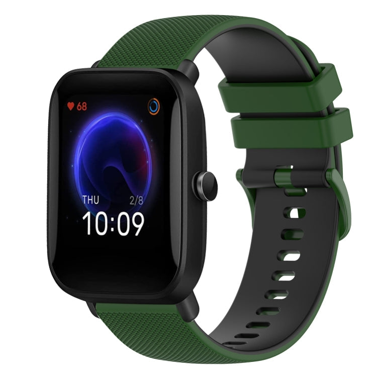 20mm Checkered Two-Color Silicone Watch Band, For Amazfit Pop Pro, For Amazfit Pop