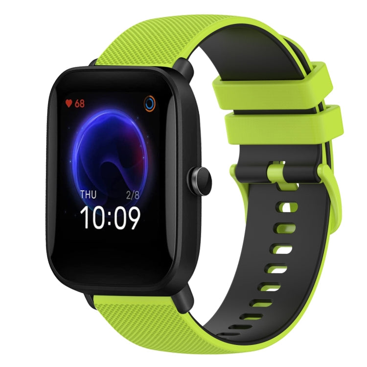 20mm Checkered Two-Color Silicone Watch Band, For Amazfit Pop Pro, For Amazfit Pop