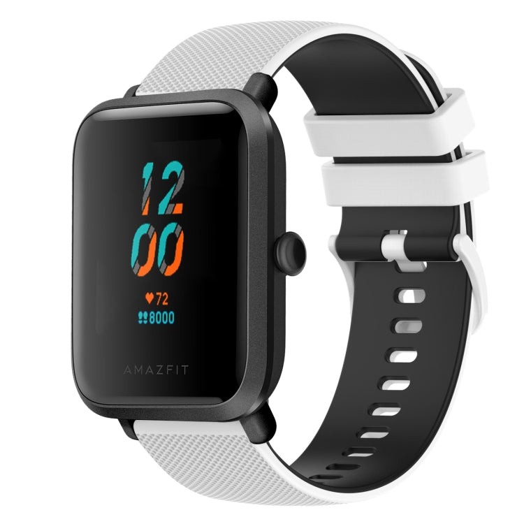 20mm Checkered Two-Color Silicone Watch Band, For Amazfit BIP U, For Amazfit GTR 42mm