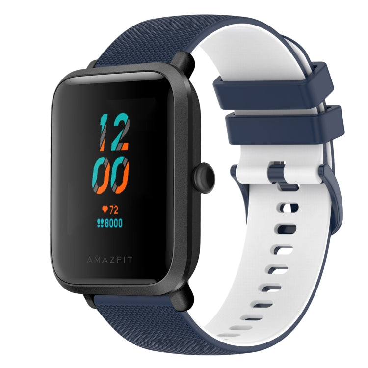 20mm Checkered Two-Color Silicone Watch Band, For Amazfit BIP U, For Amazfit GTR 42mm