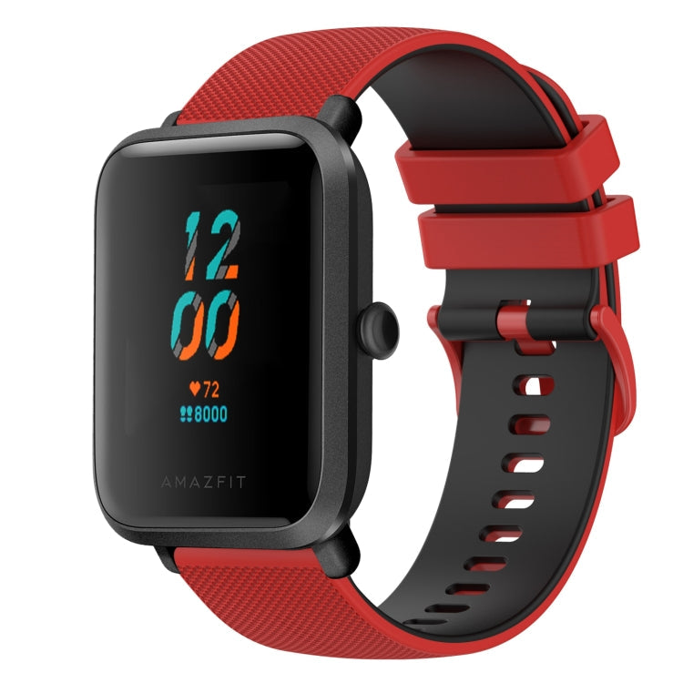 20mm Checkered Two-Color Silicone Watch Band, For Amazfit BIP U, For Amazfit GTR 42mm