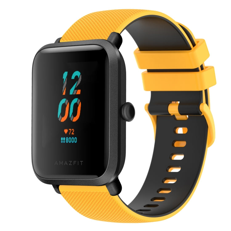 20mm Checkered Two-Color Silicone Watch Band, For Amazfit BIP U, For Amazfit GTR 42mm