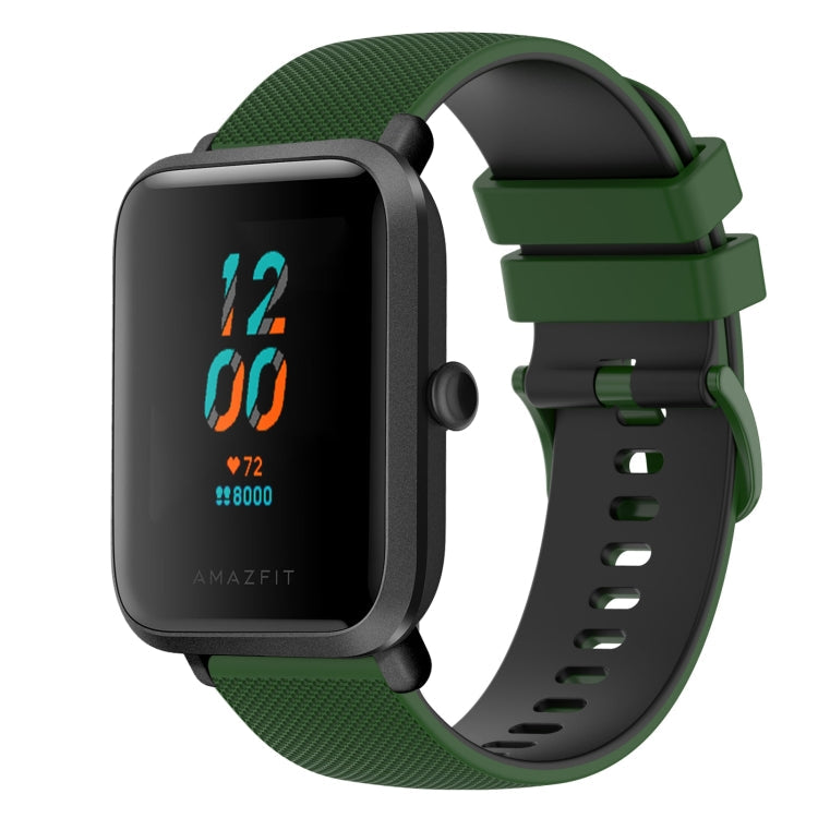 20mm Checkered Two-Color Silicone Watch Band, For Amazfit BIP U, For Amazfit GTR 42mm