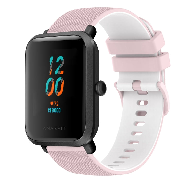 20mm Checkered Two-Color Silicone Watch Band, For Amazfit BIP U, For Amazfit GTR 42mm