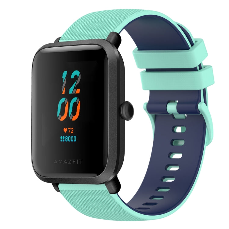 20mm Checkered Two-Color Silicone Watch Band, For Amazfit BIP U, For Amazfit GTR 42mm