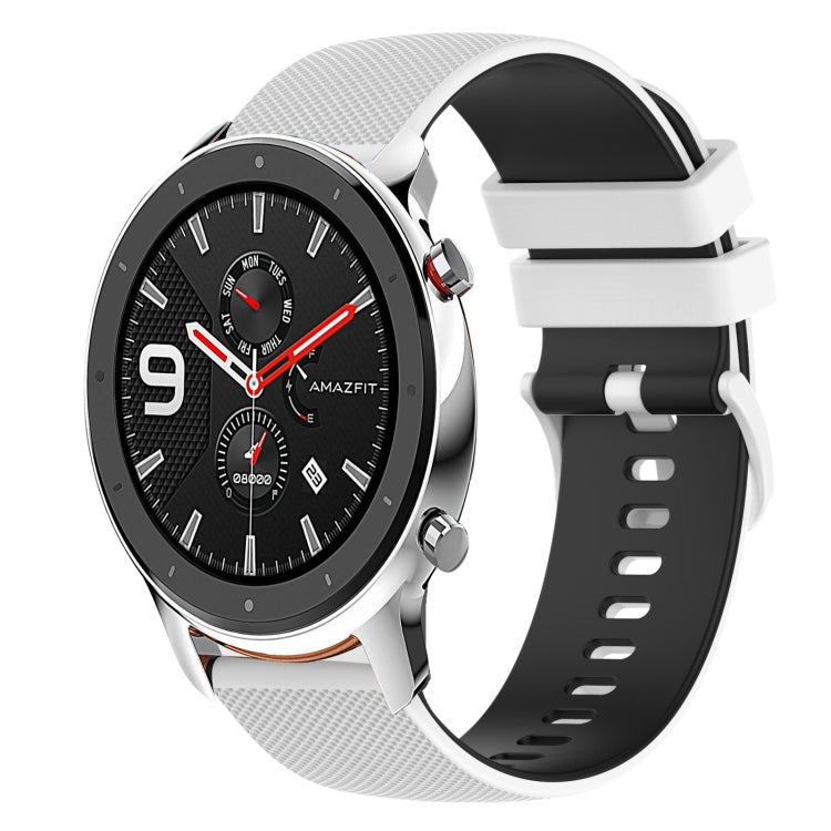 20mm Checkered Two-Color Silicone Watch Band, For Amazfit BIP U, For Amazfit GTR 42mm
