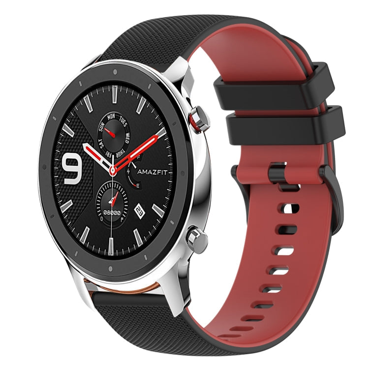 20mm Checkered Two-Color Silicone Watch Band, For Amazfit BIP U, For Amazfit GTR 42mm