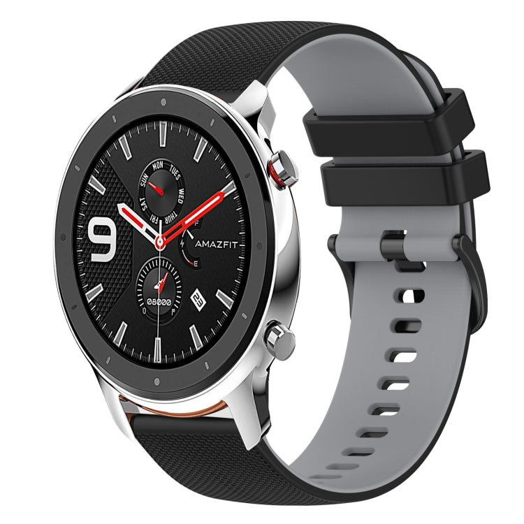 20mm Checkered Two-Color Silicone Watch Band, For Amazfit BIP U, For Amazfit GTR 42mm
