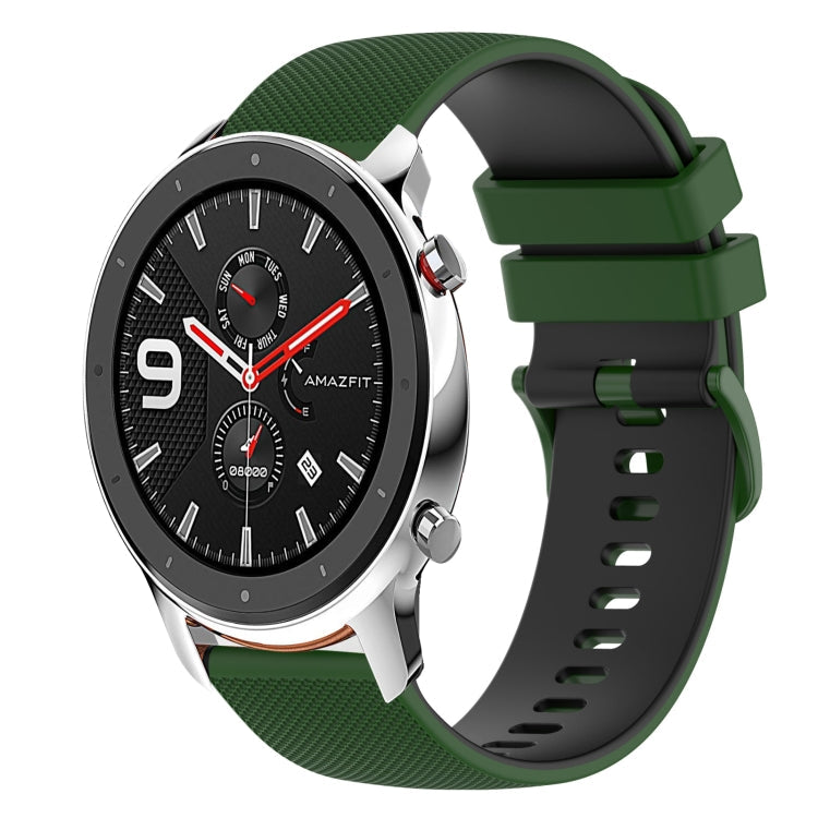 20mm Checkered Two-Color Silicone Watch Band, For Amazfit BIP U, For Amazfit GTR 42mm