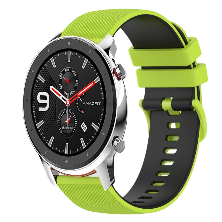 20mm Checkered Two-Color Silicone Watch Band, For Amazfit BIP U, For Amazfit GTR 42mm
