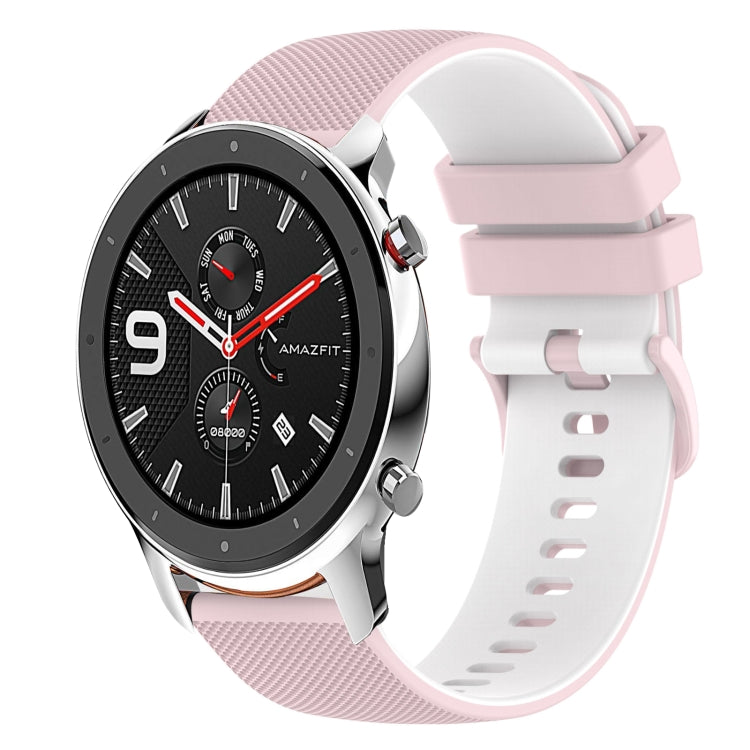 20mm Checkered Two-Color Silicone Watch Band, For Amazfit BIP U, For Amazfit GTR 42mm