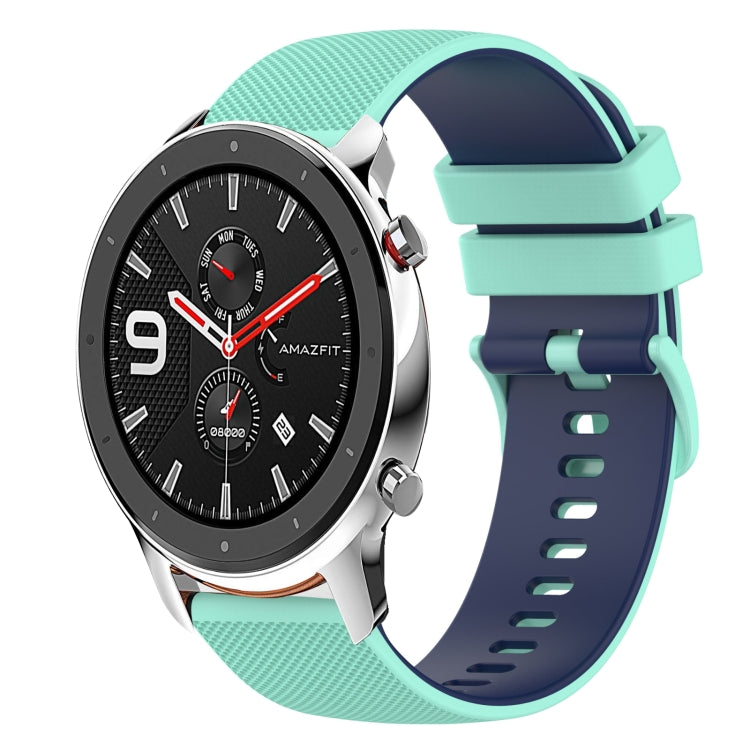 20mm Checkered Two-Color Silicone Watch Band, For Amazfit BIP U, For Amazfit GTR 42mm